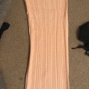 Pink knit infinity scarf